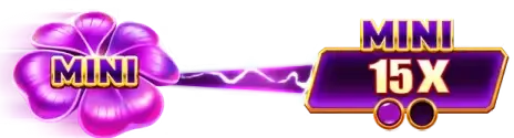 Mini Jackpot progress bar filled with 15x payout animation in Clover Smash